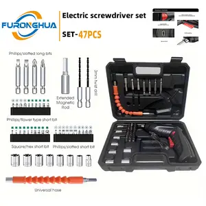 3.6V Cordless Electric Screwdriver Kit - 1800mAh Fast Charging Mini Drill for Home Repair & DIY Projects  Lightweight & One-Hand Control Magnetic Rod Universal Hose