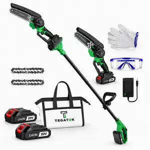 Cordless 6-Inch Mini Chainsaw Kit with 2 Batteries – One-Hand Portable Electric Saw for Tree Trimming, Yard & Garden