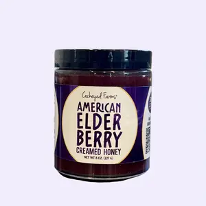 Cockeyed Farms American Elderberry Creamed Honey - 8 oz Jar - Natural Sweet Organic Superfood - Antioxidant-Rich Honey Spread - Flavorful & Creamy Texture
