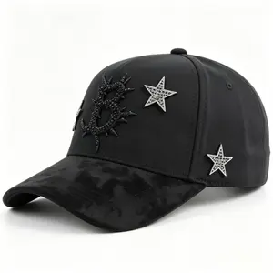 Black Black Star Unisex Hat, Adjustable, Embroidered Baseball Cap, Fashionable Outdoor Sun Hat 2026