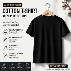 Women's Relaxed Fit Basic Tees - Solid Color Crewneck Short Sleeve Shirts, Everyday Casual Summer Tops