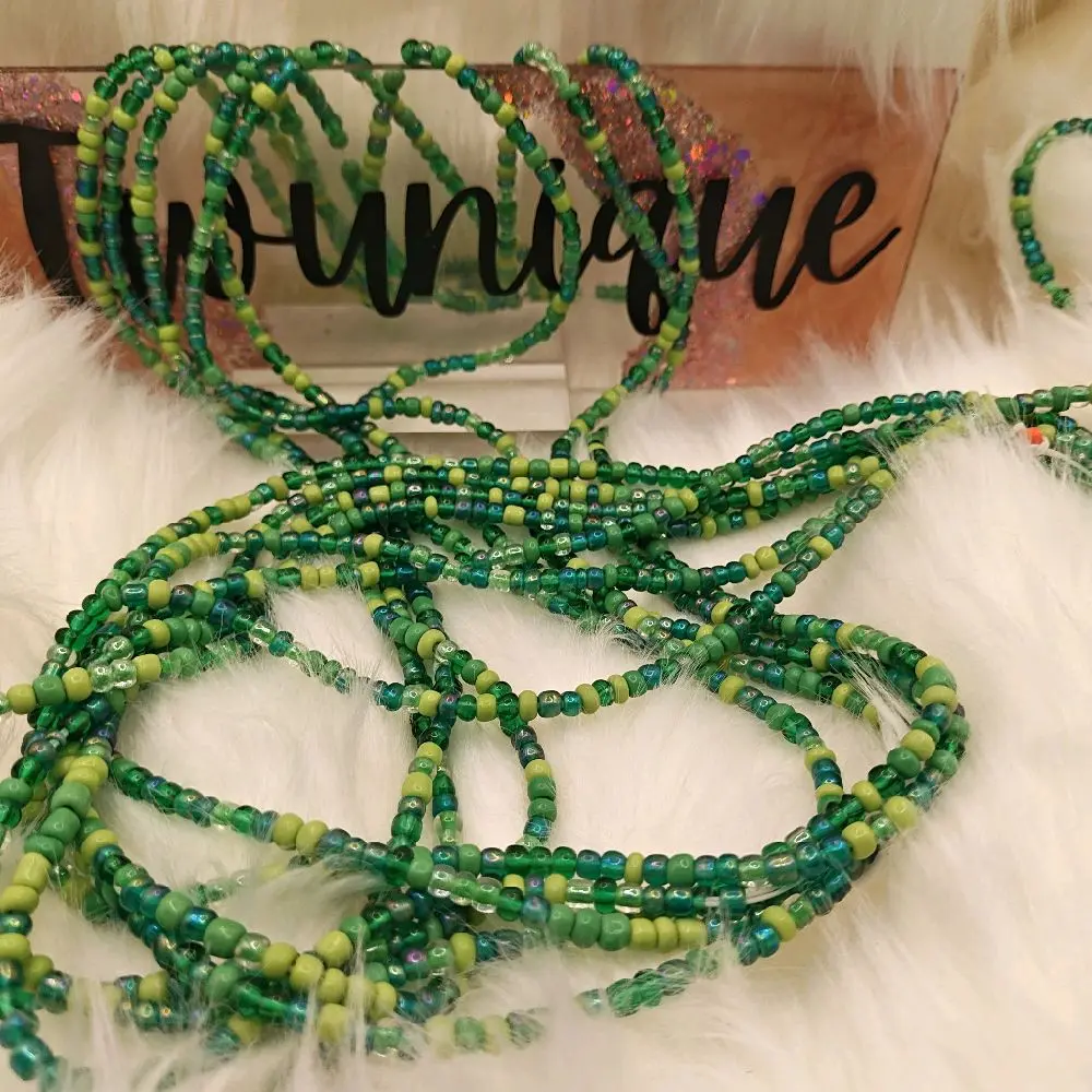 Lime Green Waist Bead - Beaded Design, Adjustable Length, Boho Style, Perfect for Waistwear