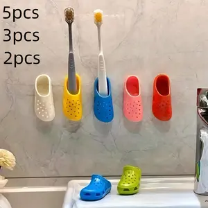 No Drill Self Adhesive Toothbrush Holder, Universal Bathroom Organizer for Adults & Kids, 2/3/5 Pack, Easy Installation