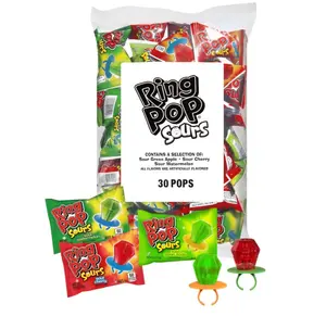 Ring Pop Sours Individually Wrapped Bulk Lollipop Variety Party Pack – 30 Count Lollipop Suckers w/ Assorted Flavors for Kids - Fun Sour Candy Bulk for Birthdays, Party Favors, & Celebrations