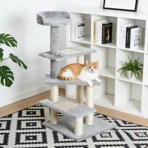 Multi-Level Cat Tree Tower with Scratching Posts & Revolving Stairs, Stable Cat Activity Center for Large Indoor Cats