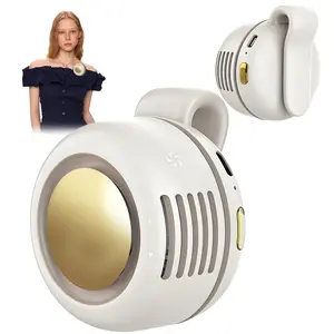 【MothersDayGift】Small Clip Fan, Personal Waist Fans,Portable Silent Mini Bladeless Fan Clip On for Shirt ,Hands-Free Personal Clip Fans 3 Speeds,Clips on Waist Neck Fanes for Outdoor,Camping,Travel,Office (White)