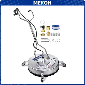 Pressure Washer Surface Cleaner 22'', 4500PSI Aluminum Surface Cleaner Attachment with Wheels, Power Washer Accessory for Driveway Sidewalk Curb Deck Patio Cleaning, 3/8'' Quick-Connect