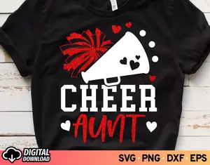 Cheer Aunt Shirt, Cheer Megaphone Shirt, Football Aunt Shirt, Glitter Red Cheerleader Shirt, Cheer Aunt Shirt Shirt, Pom Pom Shirt, Game Day Shirt, Shirt