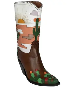 Jeffrey Campbell Women's Desierto Desertscape Inlay Western Boot Snip Toe - Desierto