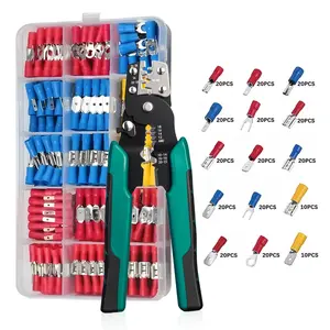 280pcs Assorted Insulated Electrical Wire Terminals Crimp Connectors Spade Kit - Butt Connectors for Secure Wiring - Includes Variety of Sizes and Types for Versatile Applications, Without Battery