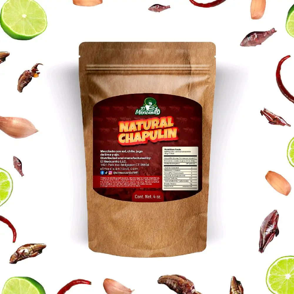 Natural Chapulines Salty,Garlic And Spicy 4oz