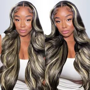 Cynosure 1B/27 Highlight Body Wave Wig 8x5 Glueless Wear Go Human Hair Wig Pre Cut HD Lace Wig Beginner Friendly