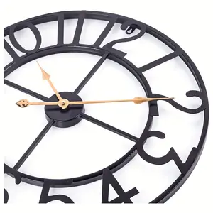 New Large Metal Cuckoo Alarm Clock Wrought Iron Decorative Clocks for Living Room Modern Minimalist Style Round