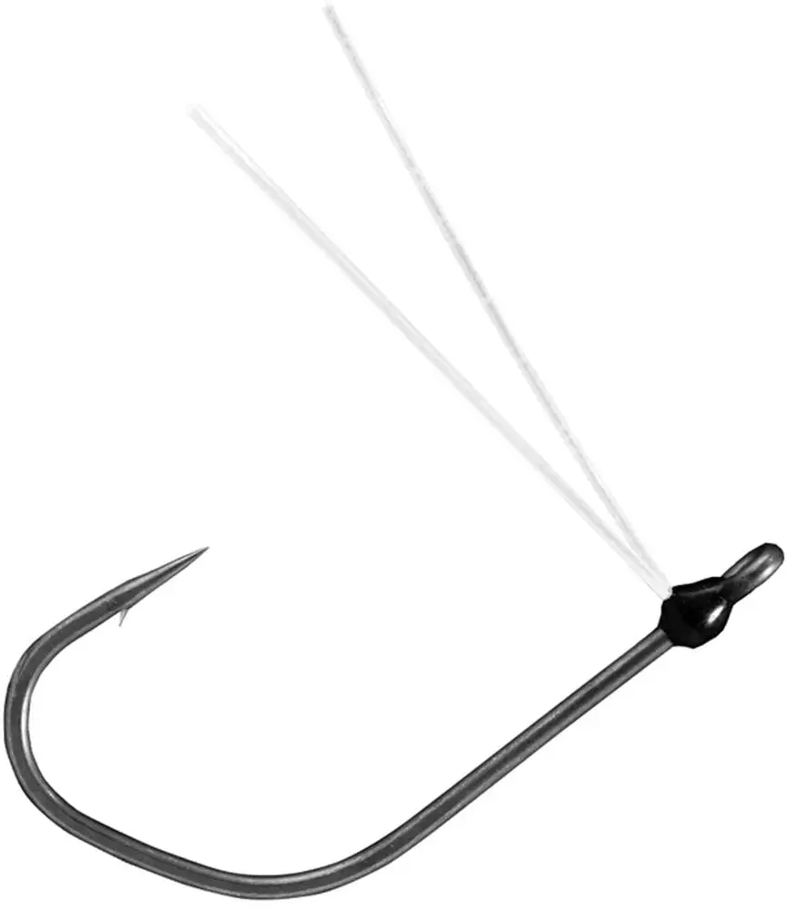 BKK Armor-Point Weedless Wacky Neko Fishing Hooks, 25% Stronger Steel, 30% Harder Steel, Hyper Carbon, Light Gauge, Center Hole