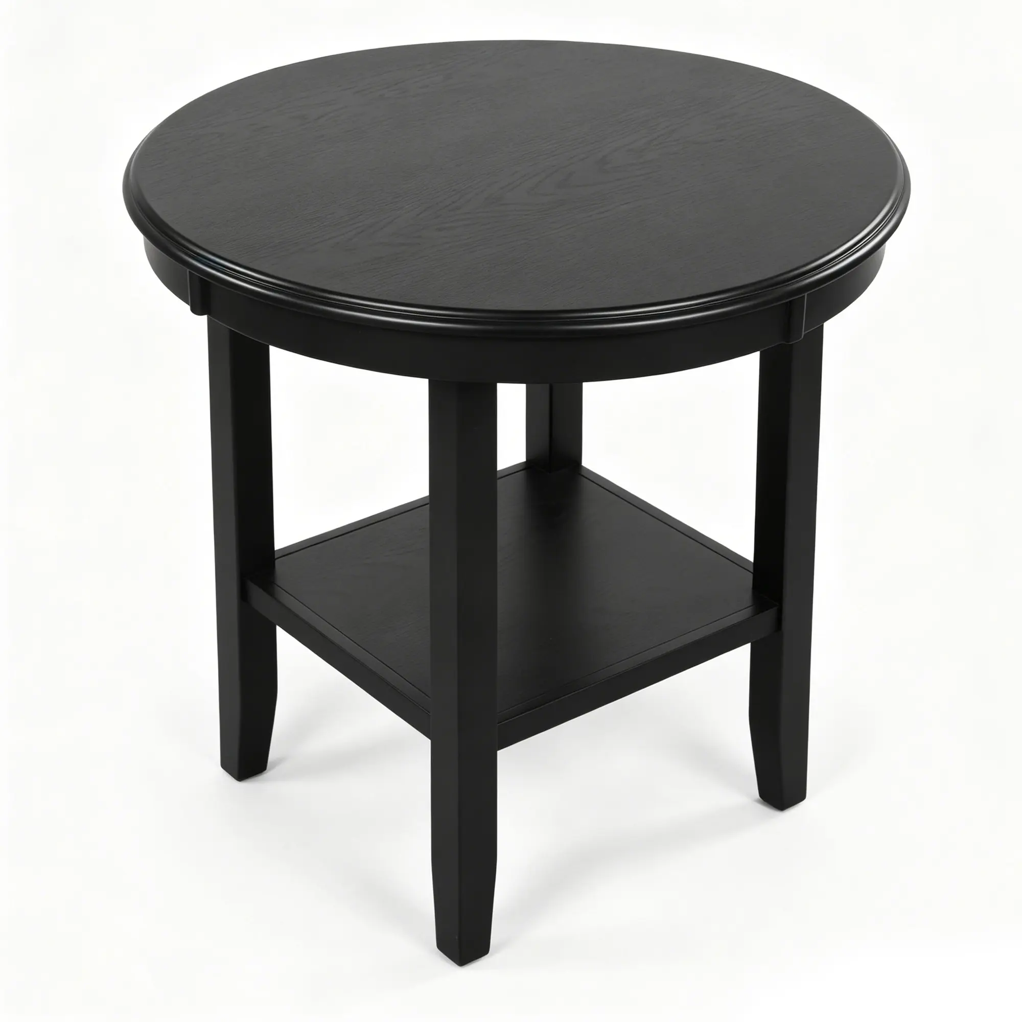 Nicole Selection Black Dining Table 106x106CM - 200KG Heavy Duty, Hidden Shelf & Anti-Scratch, Modern Kitchen Table for Home Restaurant