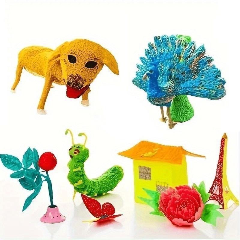 Creative 3D Printing Pen Set USB-Powered DIY Arts Crafts Tool with Finger Protector Photo Album Stand PLA Filament Refills Ideal Gift for Birthday Christmas Fathersdaygift