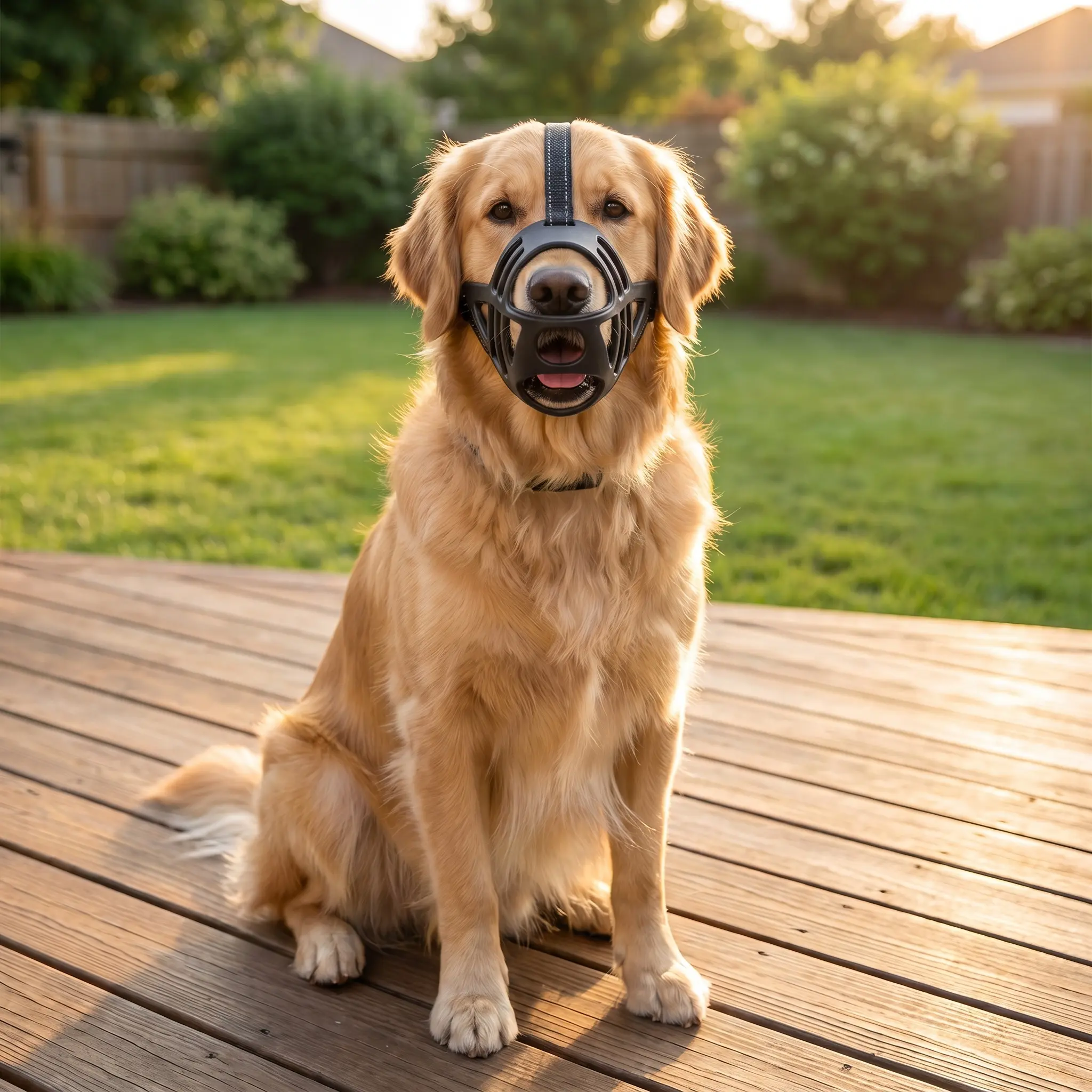 Adjustable Reflective Rubber Dog Muzzle - Breathable, Anti-Bite, Anti-Bark, Chew-Resistant for Small, Medium, Large Dogs