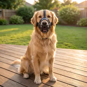 Adjustable Reflective Dog Muzzle Breathable Anti-Bite Anti-Bark No Chew for Large Medium Small Dogs