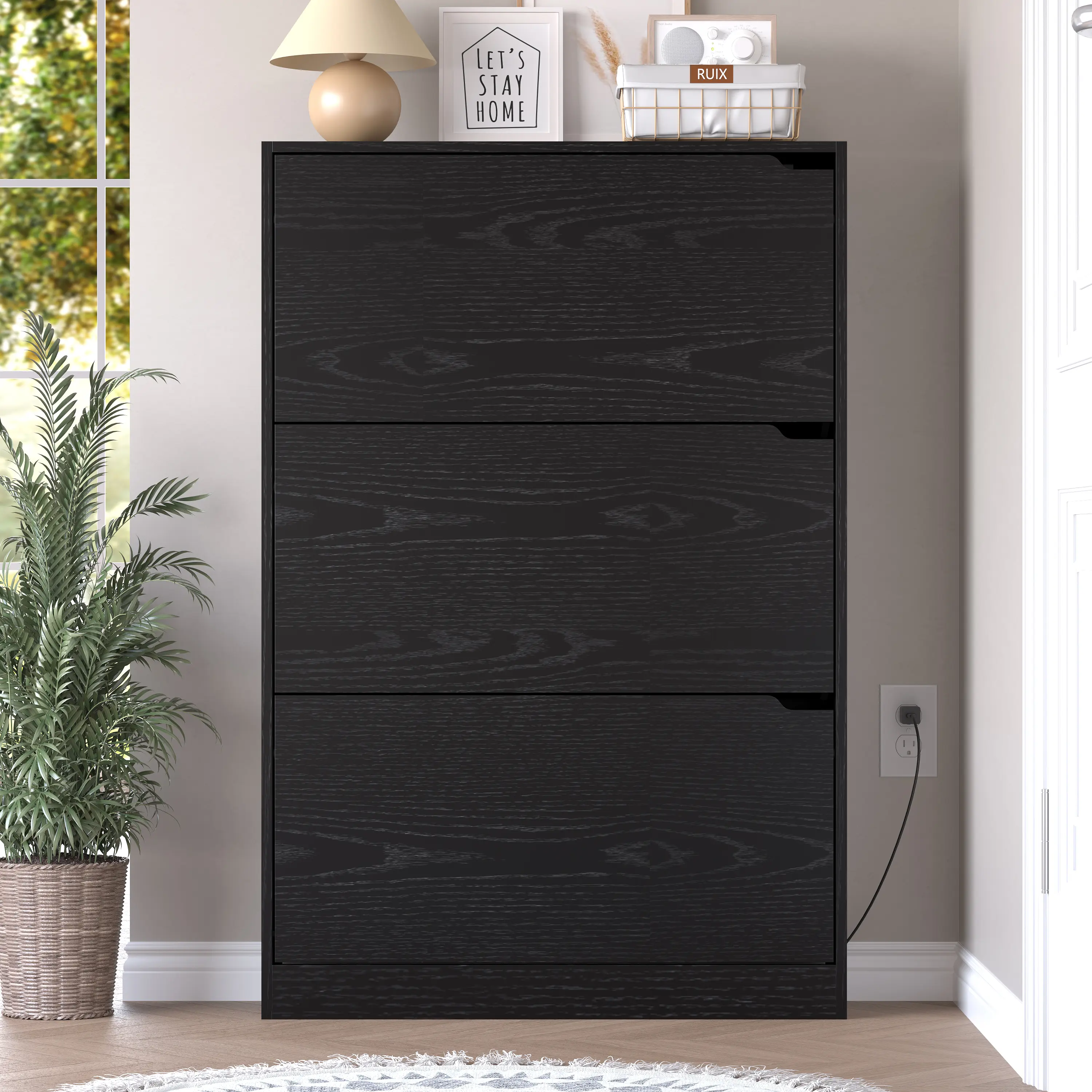 black -9.06"D x 31.5"W x 47.24"H