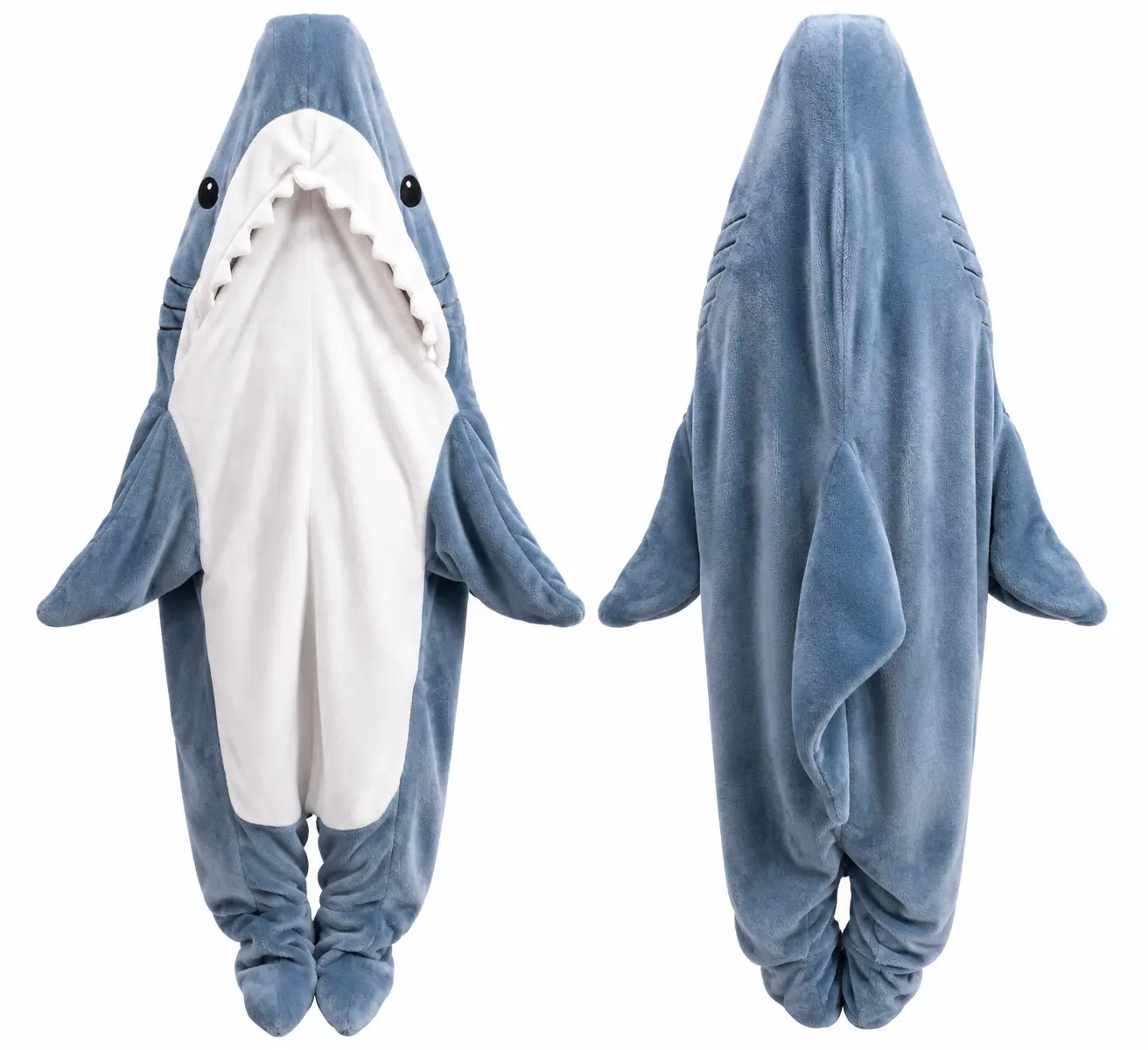 Wearable Shark Blanket Hoodie Onesie – Soft Cozy Sleeping Bag Costume for Kids & Adults
