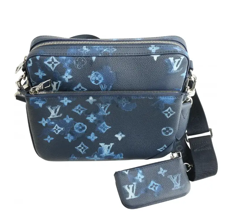 Pre-owned Louis Vuitton Coated Canvas Crossbody Bags Monogram Ink Watercolor Trio Messenger