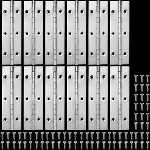 12 Pack 6 Inch Piano Hinge, 1.2" Open Width Stainless Steel Continuous Hinge with Holes Heavy Duty Furniture Hinges for Cabinet Door Boats Storage Box Woodworking, Silver