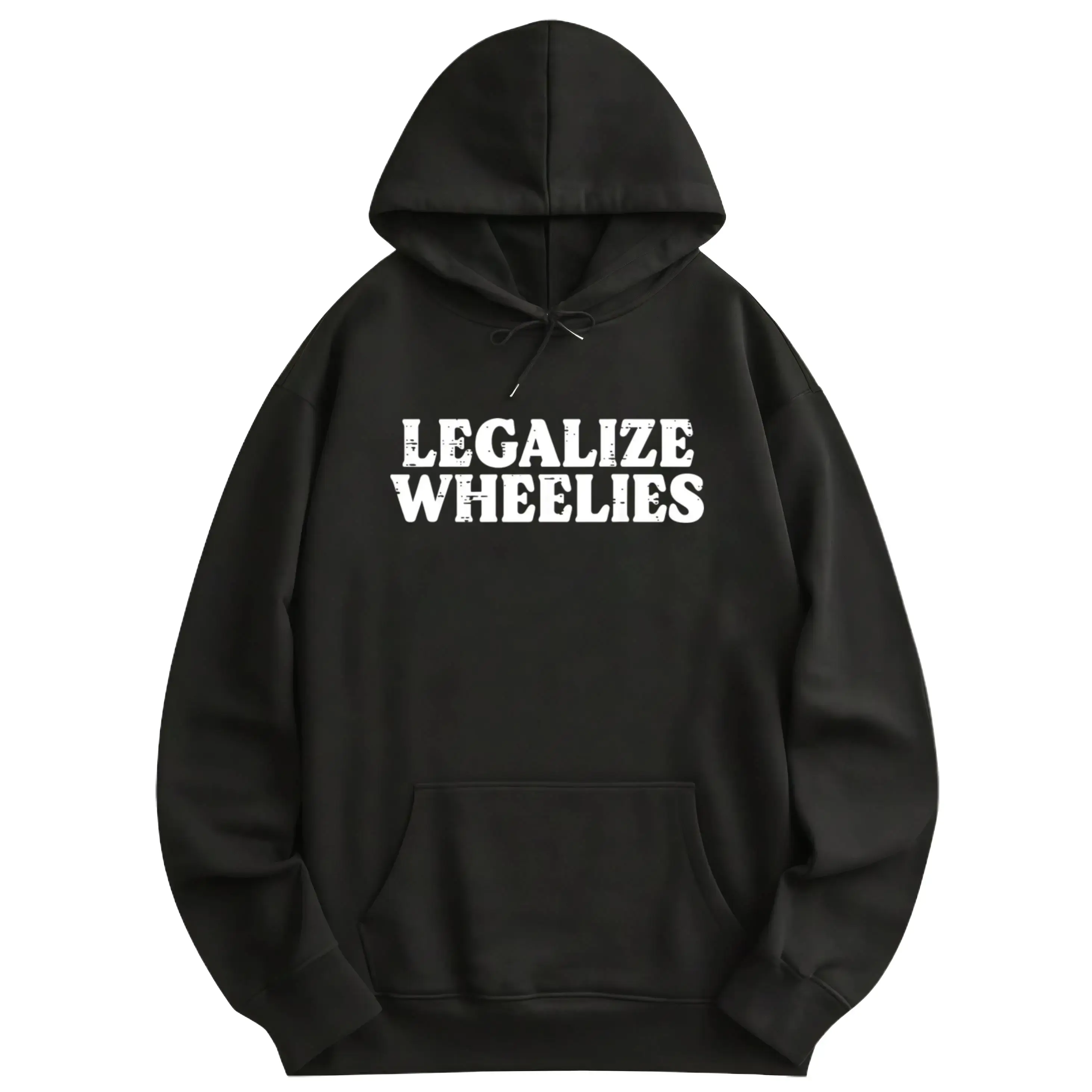 Legalize Wheelies Hoodie, Motorbike Rider Graphic Hoodie, Casual Street Style Gift for Bikers