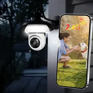 Light Bulb Security Camera 2.4GHz WiFi 1080p Wireless Indoor Outdoor Motion Detection Alarm Two-Way Talk Color Night Vision E26 Base Street Lamp