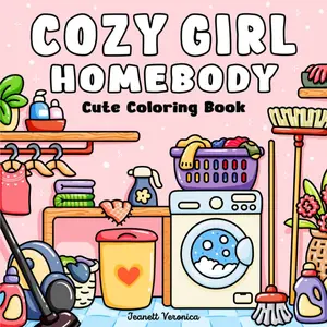 Cozy Girl Homebody: Cute Coloring Book for Adults and Teens, Bold & Easy Designs | With Simple Illustrations for Self-Care & Relaxation