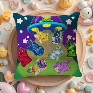 Cartoon Aphmau Decorative Pillow Case Double-Sided Printed Soft Short Plush Sofa Cushion Covers | Polyester & Breathable, Invisible Zipper, Mite-Resistant, Durable | Ideal for Sofa, Bedroom, Car & Kids Gift