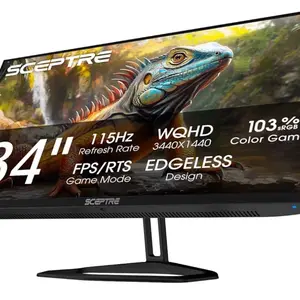 34-inch Prime Monitor 3440 x 1440 up to 115Hz 103% sRGB DisplayPort HDMI Build-in Speakers, Machine Black 2026 (E345W Series)