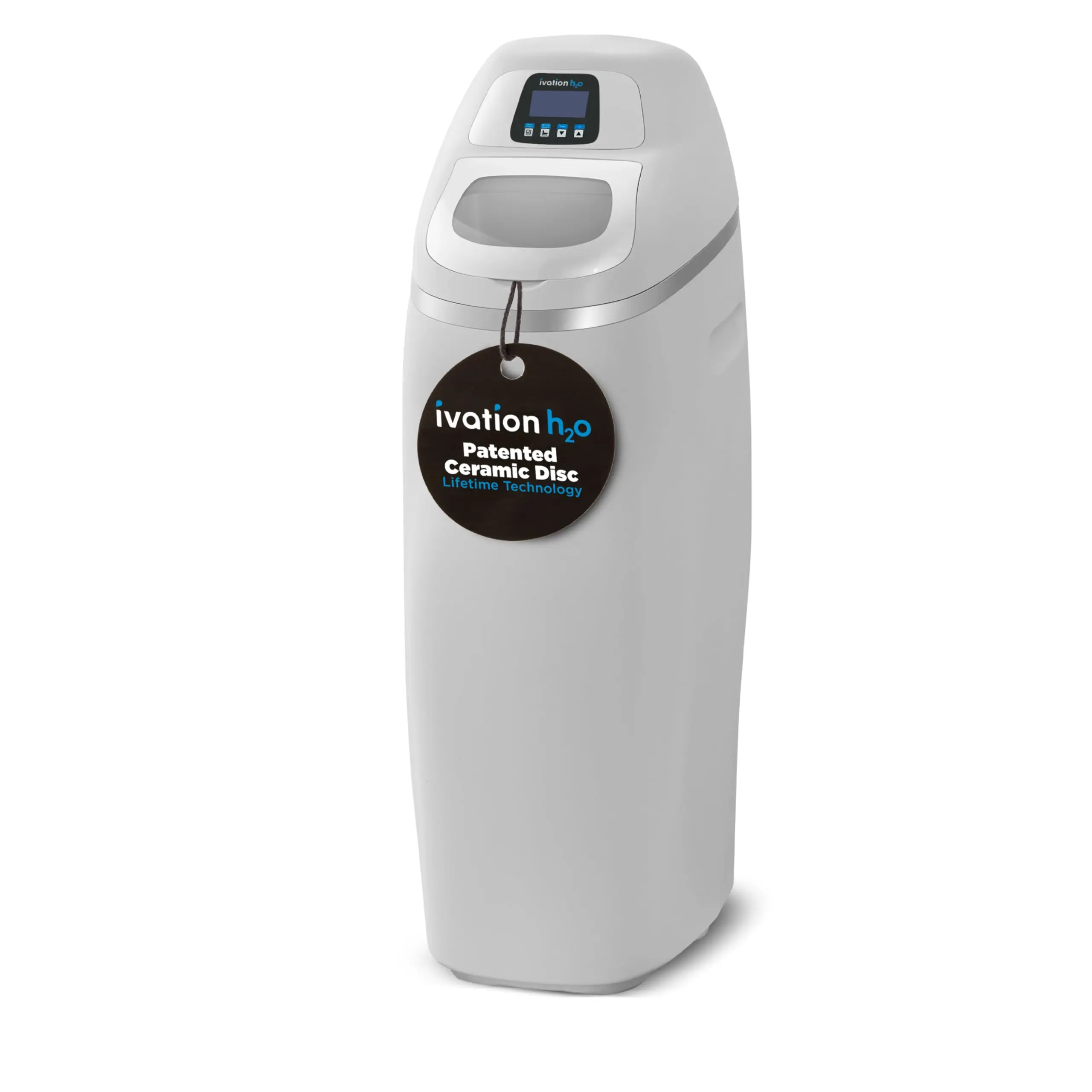 Ivation H2O 32,000 Grain Water Softener with Patented Ceramic Discs, Automatic Whole House Soft Water Regeneration Reduces Magnesium & Hard Minerals & Improves Water Quality