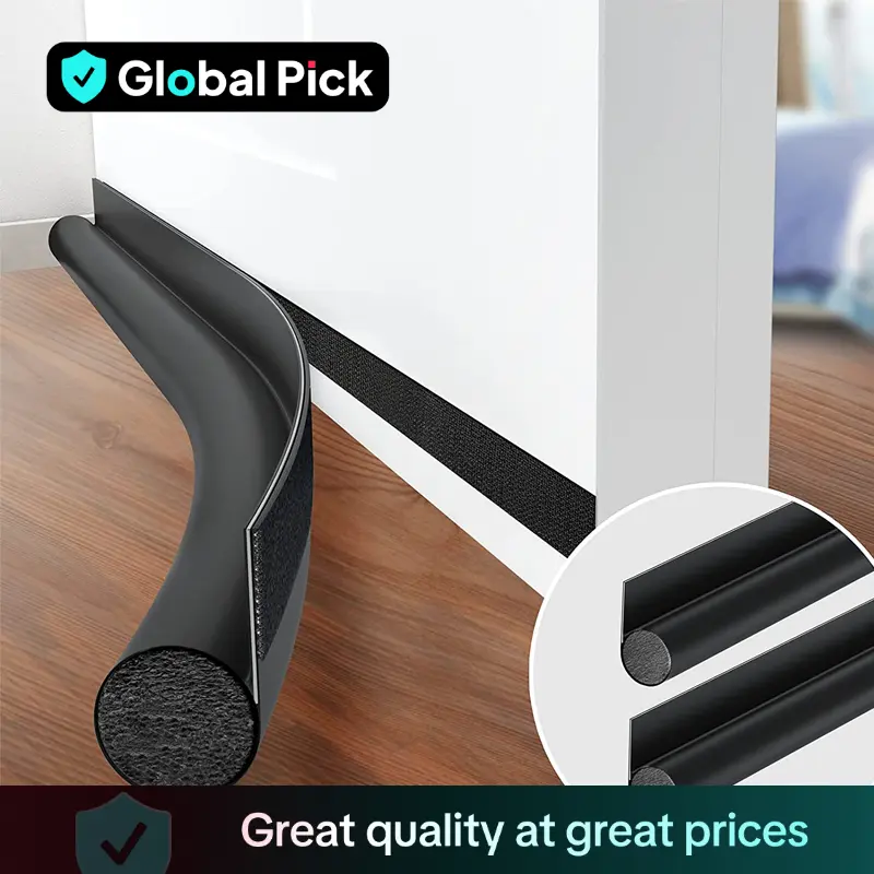 Soundproof Door Bottom Seal Strip, Self Adhesive Weatherstrip, Door Draft Stopper, Dustproof Windproof Foam Crack Blocker Seal Strip
