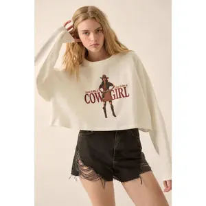 Cowgirl Life Cropped Thermal Graphic Top