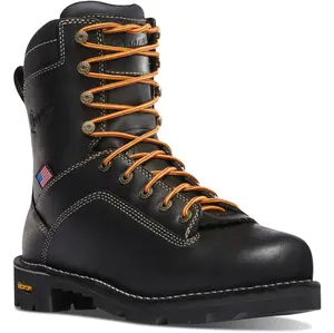Danner Quarry USA 8-Inch Waterproof Work Boots - Black, Alloy Toe, Vibram Sole, Made in USA for Tough Jobs - Footwear, Shoe