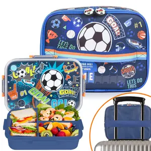 pink sheep Soccer Fan’s Ultimate Lunch Kit! ️  Lightweight & Stylish Football-Themed Lunch Box + Lunch Bag Set Durable