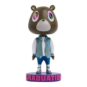 The Graduation Bear Bobblehead - College Dropout Bear Statue for The Hip hop Head in Your Life!