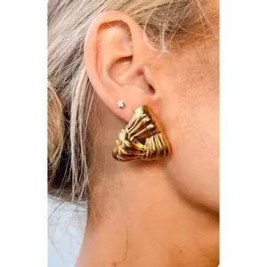 Zodie Gold Triangle Statement Stud Earrings