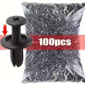 100 Car Clip Fasteners, Mud Flap Rivet Clips, Bumper Trim Accessories, Durable Plastic, Fits Ford Focus, Kia, Nissan, Big Ben, Auto Repair Parts