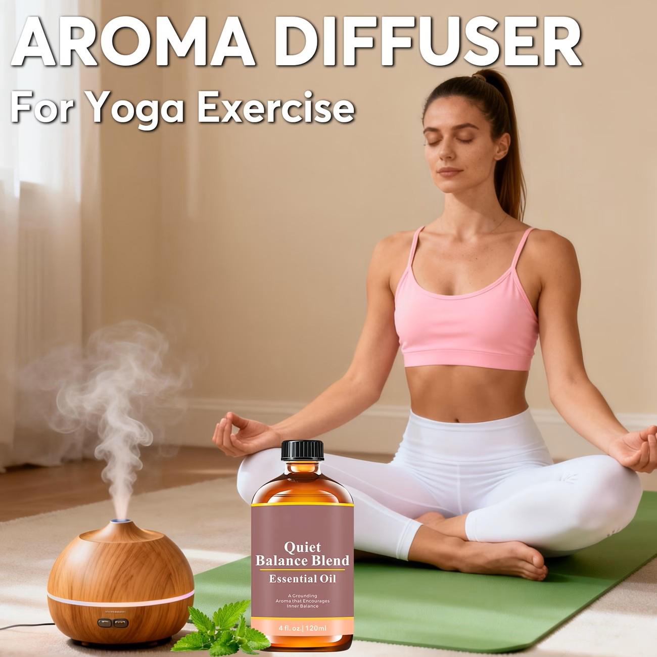 120ml/ 4oz Essential Oil Blend: Breathe, Sleep Time, Clear Focus, Quiet Balance Essential Oil for Humidifiers, Diffusers, Candle, Perfume Spray, Soap Making, Flavored Air | Yoga, Sleep, Meditation