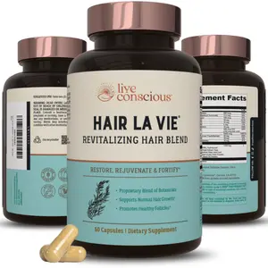 Live Conscious Hair La Vie Revitalizing Blend Hair Growth Vitamins - Biotin, Marine Collagen & Saw Palmetto