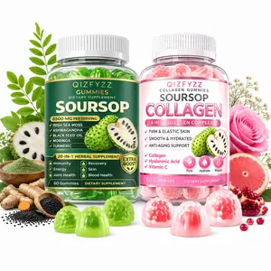 Soursop + Collagen Gummies – Dual-Effect Dietary Supplement, 8500mg with 8-in-1 Beauty Complex including Biotin & Vitamins | Skin Firmness, Hydration & Daily Energy Support