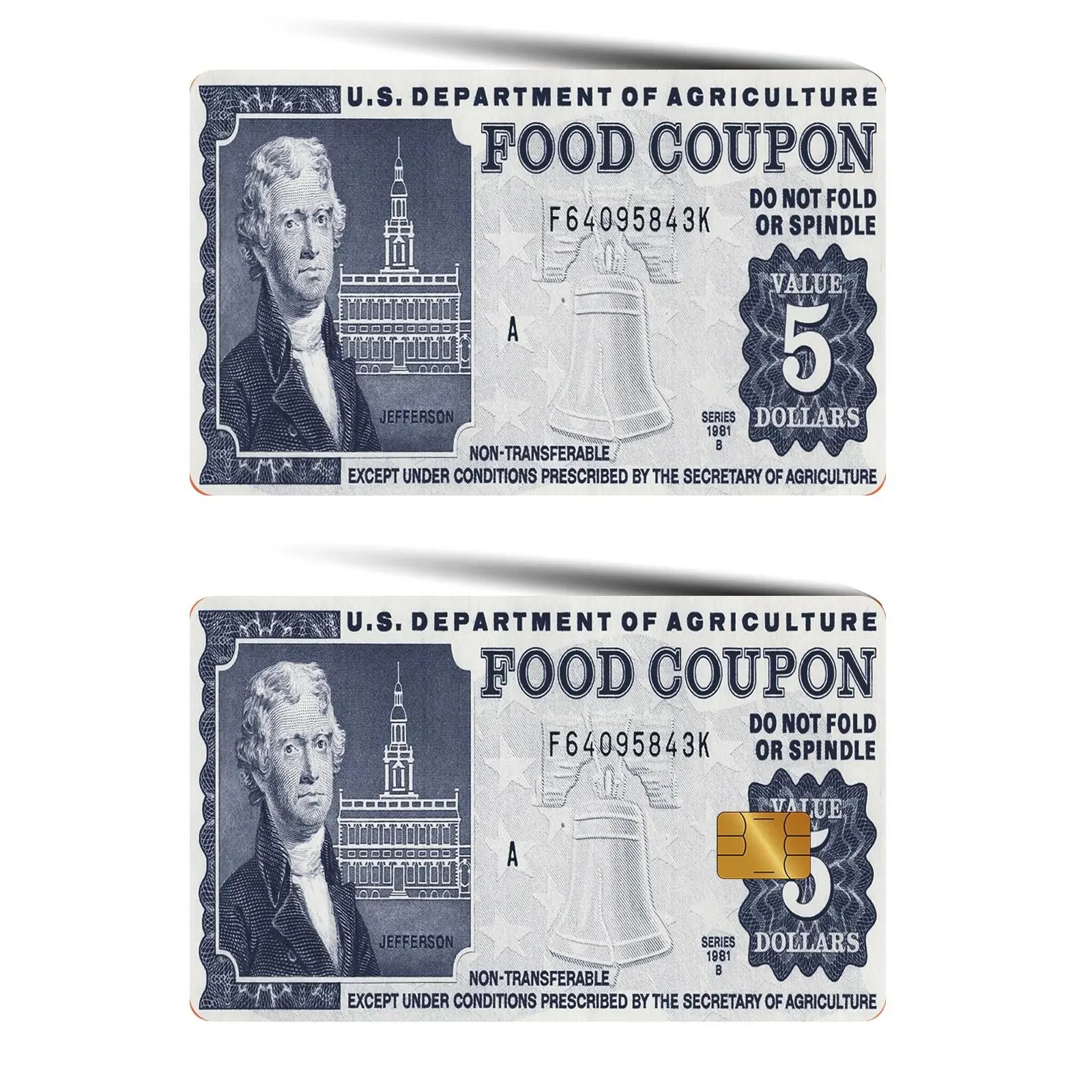 Food Coup Card, 2 Counts/set Thin Credit Card Skin Vinyl No Residue Sticker, Waterproof Scratch Resistant Card Skin Protector Sticker Cards
