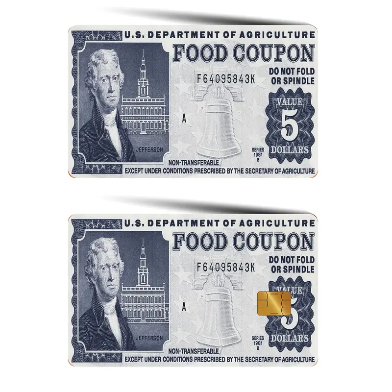 Food Coup Card, 2 Counts/set Thin Credit Card Skin Vinyl No Residue Sticker, Waterproof Scratch Resistant Card Skin Protector Sticker Cards