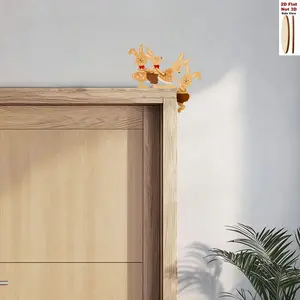 2-Piece Wooden Cute Rabbit Switch & Door Frame Decor 9inch × 8.26inch Ideal for Farmhouse, Bedroom and Kids' Room Decoration