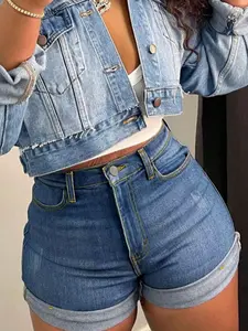 Butt-Lifting Women Denim Shorts