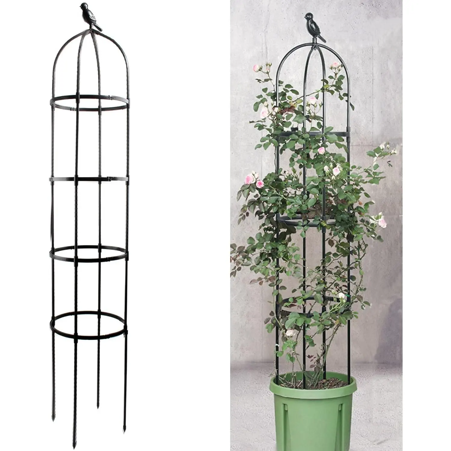 Trellis for Climbing Planting Outdoor, 6ft Plant Trellis-Rustproof Metal Pipe with Heavy Duty Plastic Coated, Potted Plant Support for Clematis Vine Jasmine Support