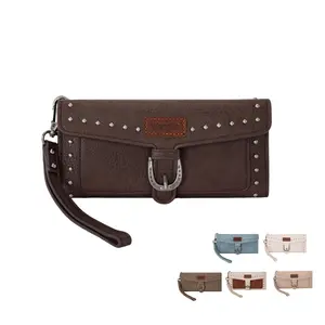 Wrangler Western Tri-fold RFID Wallet/Wristlet With Detachable Credit Card Holder