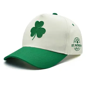 St Patricks Day Hat Shamrock Trucker Hat for Men & Women Adjustable Embroidered Two Tone Irish Baseball Cap 100% Cotton Ventilated Eyelets Sweatband Happy St Patrick's Day
