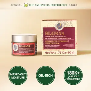 THE AYURVEDA EXPERIENCE Blavana Ultra-Rich Youth-Boost Face Pommade for Aging Skin with Aloe Vera & Apricot Extracts for Daily Moisturizing and Radiant Complexion